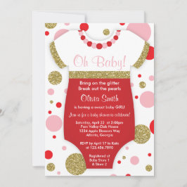 Oh Baby Girl, Baby Shower Einladung, Imitate Glitz Einladung