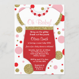 Oh Baby Girl, Baby Shower Einladung, Imitate Glitz Einladung