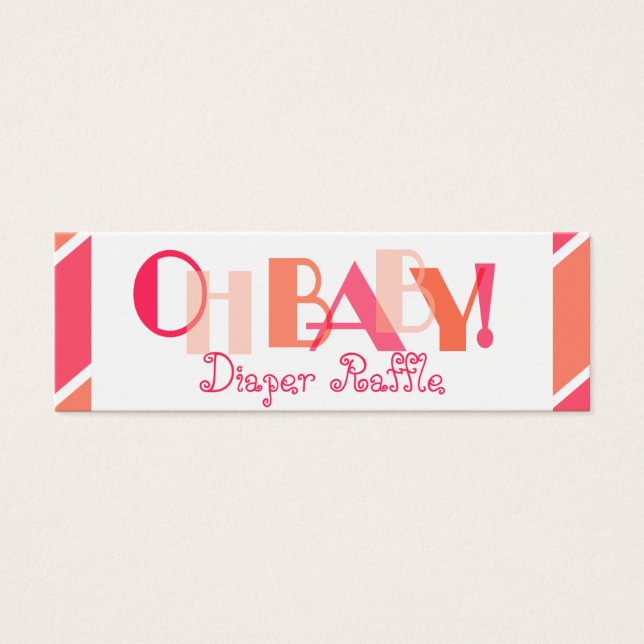 Oh Baby Girl Coral Modern Diaper Raffle (Vorderseite)