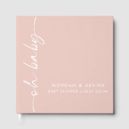 Oh Baby Girl Pink Baby Shower Guest Book Gästebuch