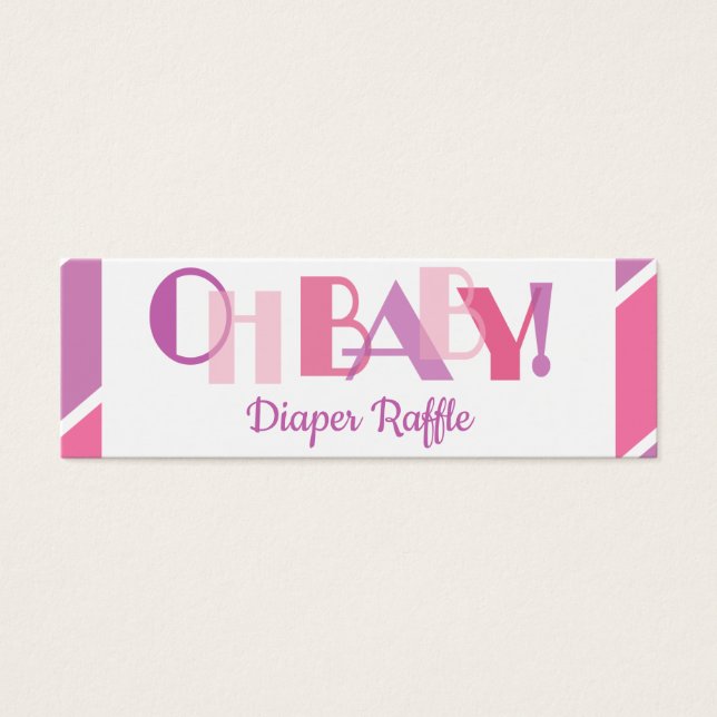 Oh Baby Girl Pink Moderne Typografie Windelwölfe (Vorderseite)