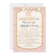 OH Baby Girl Shower Typografie Gold Glitzer