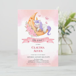 Oh Baby Girl Unicorn Dusche Einladung