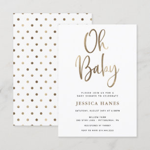 Oh Baby Gold Foil Baby shower Invitation