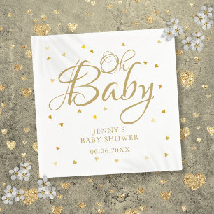 Oh Baby Gold Hearts Konfetti-Baby-Party-Streusel Serviette