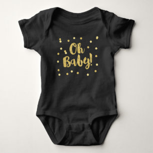 Oh Baby   Gold Imitats Glitzer Confetti Dots Strampler