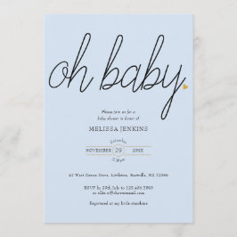 Oh Baby Gold Liebe Heart Baby Dusche / Sprinkle Einladung