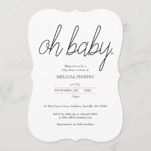 Oh Baby Gold Love Heart Baby Shower / Sprinkle-Ein Einladung
