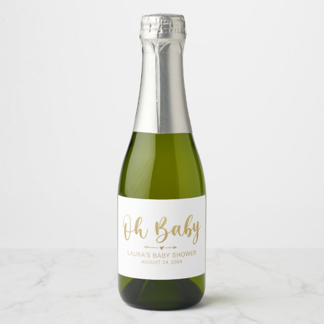 Oh Baby Gold Mini Sparkling Weinflaschen Etikett (Vorderseite)