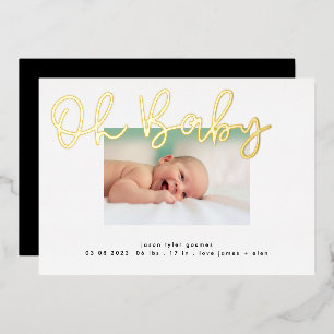 Oh Baby Goldfolie Funky Fun Baby Ankündigung