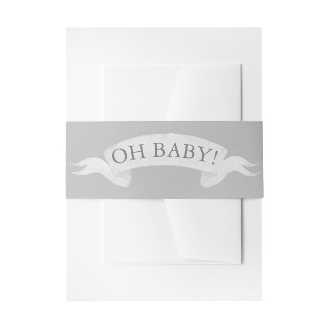"Oh, Baby!" Gray Twinkle Little Star Einladungsbanderole (Vorderseite Beispiel)