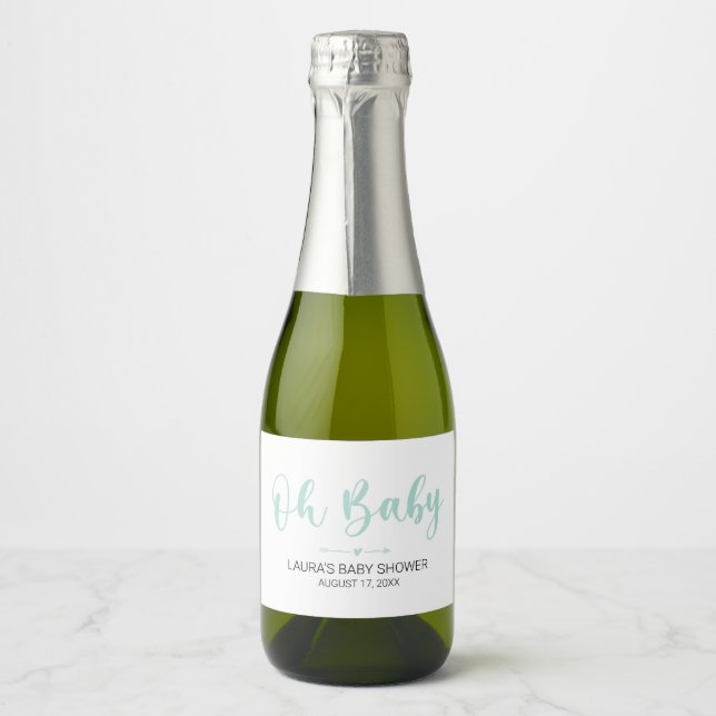 Oh Baby Green Mini Étiquette de bouteille de vin m (Devant)
