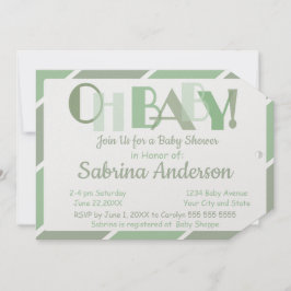 Oh Baby Green Modern Whimsical Baby Dusche Einladung