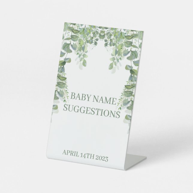 Oh Baby Greenery Baby Name Suggestions Panneau de  (Recto)