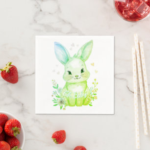 Oh Baby, Grüne Häschen Pastell Dusche Party Serviette