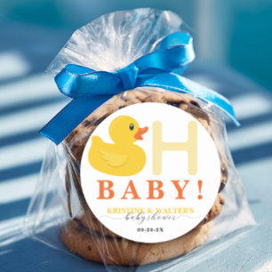 Oh Baby Gummi-Enten-Babyparty-Aufkleber Runder Aufkleber