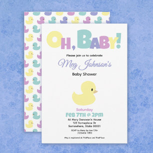 Oh Baby Gummiente Enten Genderneutrale Babyparty Einladung