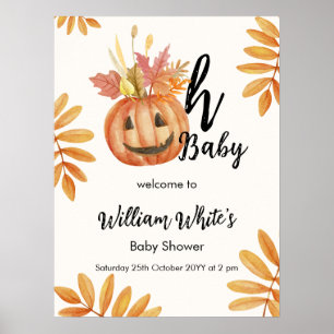 Oh, Baby! Halloween Fall Pumpkin Verlasse Willkomm Poster