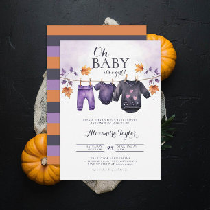 Oh Baby Halloween Herbst Kleidung Mädchen Dusche Einladung