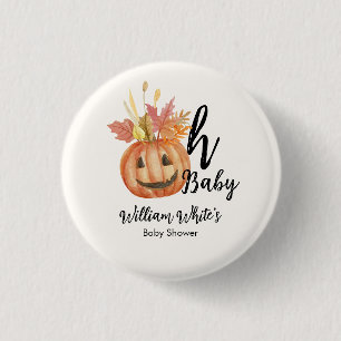 Oh Baby! Halloween Herbst Kürbis Baby Shower Button