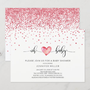 Oh Baby Heart Neutral Baby Dusche Einladung