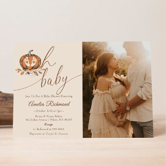 Oh Baby! Herbst Pumpkin Herbst Kinderdusche Foto Einladung