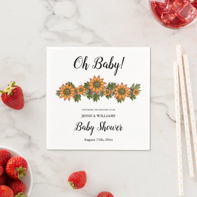 "Oh Baby" Herbstdusche Serviette (Beispiel)