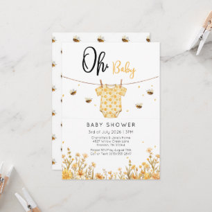Oh Baby Honey Bee Baby Shower Einladung
