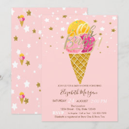 Oh Baby Ice cremes Stars Baby Dusche Einladung