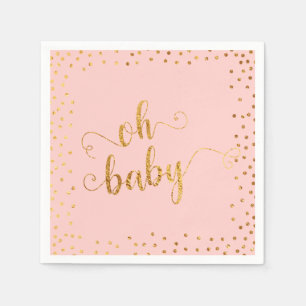 Oh Baby Imitate Gold Foil Confetti Blush3 Kinderdu Serviette