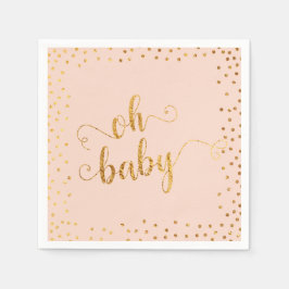 Oh Baby Imitate Gold Foil Confetti Blush4 Kinderdu Serviette