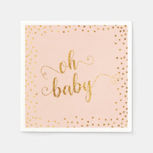 Oh Baby Imitate Gold Foil Confetti Blush4 Kinderdu Serviette
