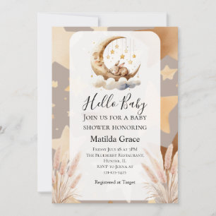 Oh Baby Invitation Lapin Demi-Lune