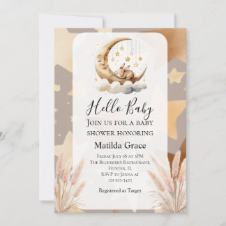 Oh Baby Invitation Lapin Demi Lune