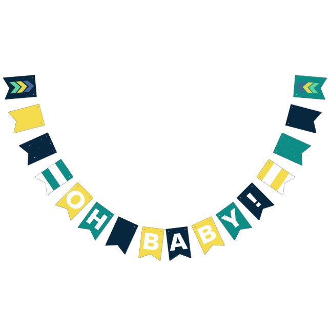Oh Baby! Jungen-Babyparty nautisch Wimpelkette (Alle)