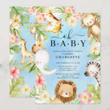 Oh Baby Jungle Baby Dusche Einladung