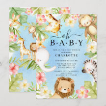 Oh Baby Jungle Baby Dusche Einladung