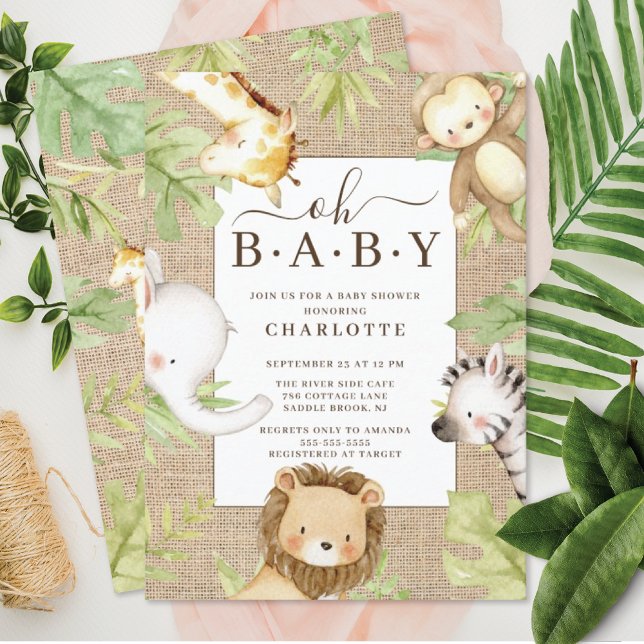 Oh Baby Jungle Baby shower Invitation (Créateur téléchargé)
