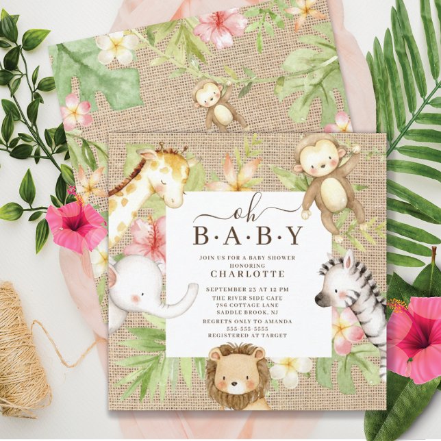 Oh Baby Jungle Baby shower Invitation (Créateur téléchargé)