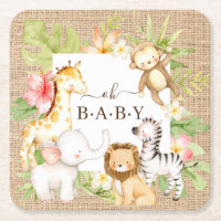 Oh Baby Jungle Carré Dessous de verre papier