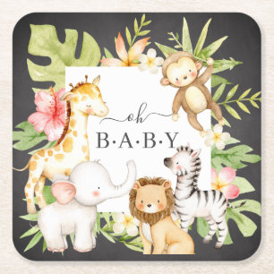 Oh Baby Jungle Carré Dessous de verre papier
