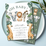 Oh Baby Jungle Safari Baby Dusche Einladung<br><div class="desc">Machen Sie sich mit unserer Baby Jungle Safari Baby Shower Einladung auf ein wildes Dschungelsafari-Abenteuer vorbereitet! Diese bezaubernde Einladung eignet sich sowohl für Jungen als auch für geschlechtsneutrale Babyduschen, die hübsche Illustrationen von Giraffen, Zebras, Löwen und Elefanten zeigen. Bringen Sie den Dschungel zu Ihrer Feier und Set den Ton für...</div>