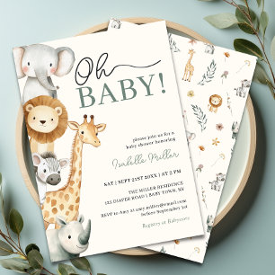 Oh Baby Jungle Safari Baby Dusche Einladung