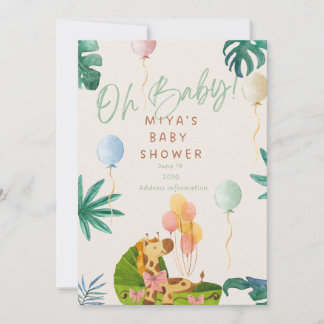 Oh Baby! Jungle Safari Baby Shower Invitation