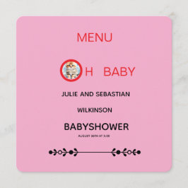 Oh Baby Katze Bild Baby Shower Menükarte