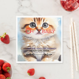 Oh Baby Katze Bild Baby Shower Serviette