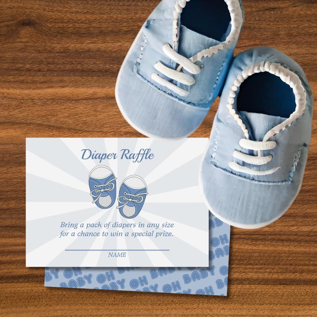 Oh Baby | Kinderschuhe Dusty Blue Boy Diaper Raffl Begleitkarte (Von Creator hochgeladen)