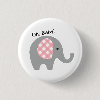 Oh, Baby! Knopf mit grauem Elefanten und den rosa Button