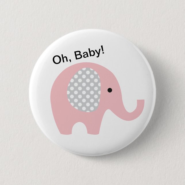 Oh, Baby! Knöpfe mit Elefanten Button (Vorderseite)