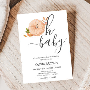 Oh Baby Kürbis Herbst Baby Shower Einladung